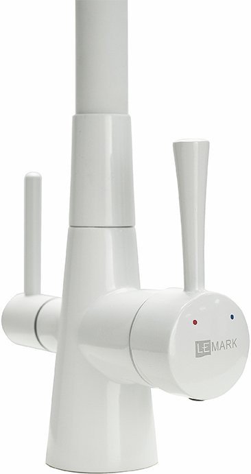 Комплект Мойка Paulmark Unter 50 PM204543-WH белая + Смеситель Lemark Comfort LM3075W с гибким изливом, белый