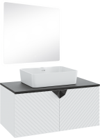 Мебель для ванной комнаты Runo Андорра 85 белая матовая, черная, раковина Lavello 50