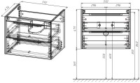 Тумба под раковину Vincea Chiara 2D 60, подвесная, 2 ящика, натуральный дуб