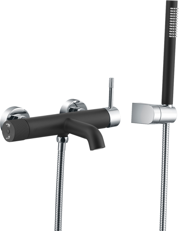 Смеситель для ванны с душем Boheme Uno 463-BCR black chrome