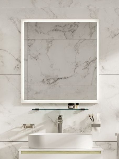 Зеркало Allen Brau Activity 70 с подсветкой, матовое белое