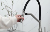Смеситель для кухни Gappo G4098-15 с гибким изливом, сатин