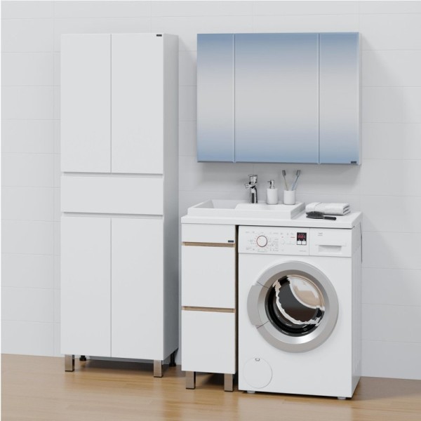 Мебель для ванной комнаты СаНта Марс 29 L под стиральную машину, напольная, 2 ящика, янтарная