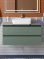 Тумба под раковину со столешницей BelBagno Kraft 100 подвесная, матовая еловая, столешница kep-100-mno