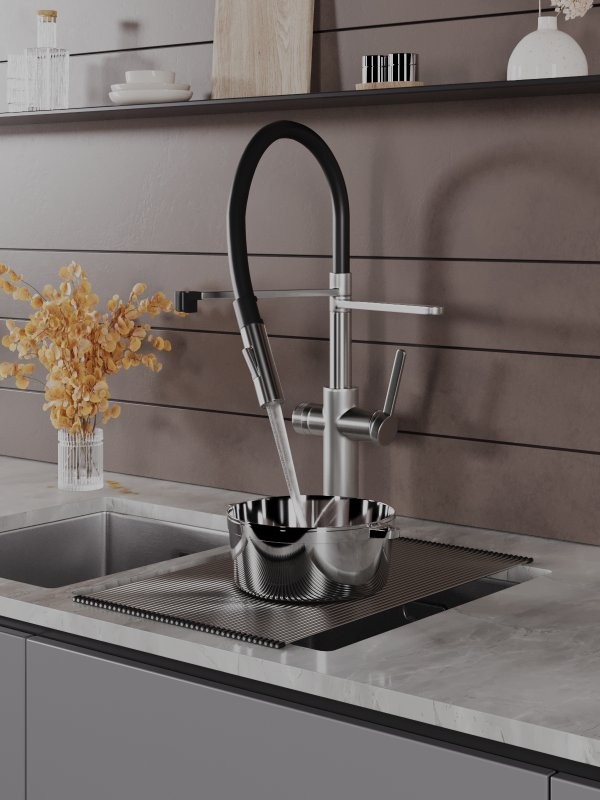 Смеситель для кухни Agger Elegant A3252522 с гибким изливом, сатин матовый