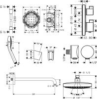Душевой комплект Hansgrohe Croma Select S 27295000 С ВНУТРЕННЕЙ ЧАСТЬЮ