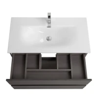 Тумба с раковиной BelBagno Kraft 90 подвесная, матовая темно-серая, раковина bb-8099-90