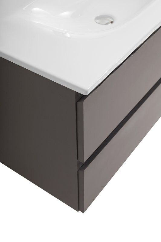 Тумба с раковиной BelBagno Kraft 90 подвесная, матовая темно-серая, раковина bb-8099-90