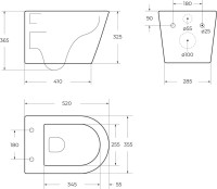 Унитаз подвесной BelBagno Tre BB5180CH-TOR/SC безободковый