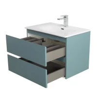 Мебель для ванной комнаты BelBagno Kraft 70 подвесная, матовая голубая, раковина bb-8099-70