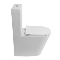 Унитаз-компакт напольный BelBagno Flay-r BB2149CPR/SC безободковый, крышка с микролифтом, бачок BB2149T