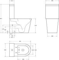 Унитаз-компакт напольный BelBagno Flay-r BB2149CPR/SC безободковый, крышка с микролифтом, бачок BB2149T