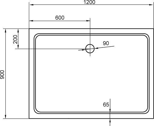 Поддон для душа Cezares Tray SMC TRAY-M-AH-120/90-35-W 120x90