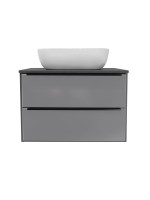 Тумба под раковину со столешницей Runo Мальта 70 подвесная, темно-серая, серая