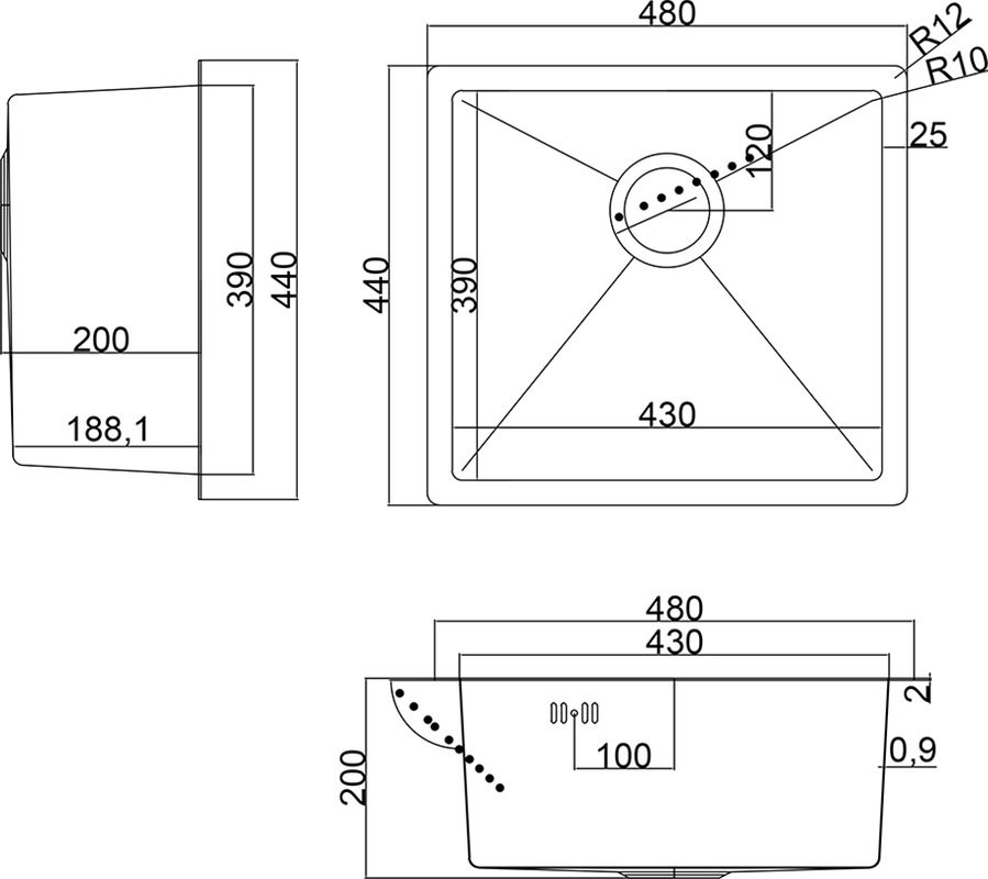 Мойка кухонная Steel Hammer SH 4844 сталь
