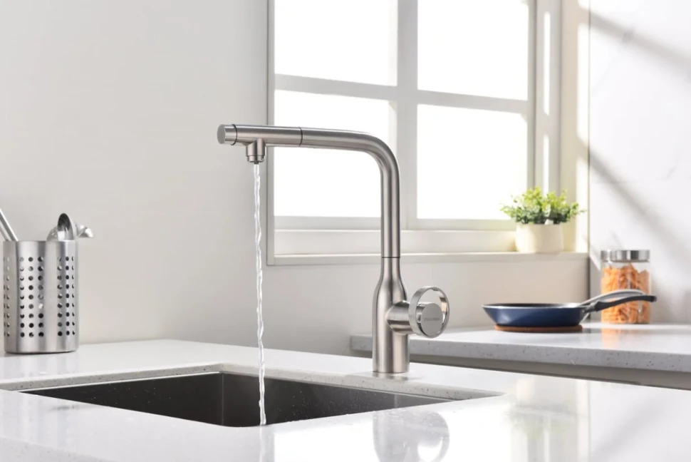 Смеситель для кухни Paulmark Urban Ur213104-BS брашированная сталь