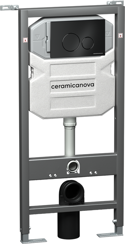 Комплект Унитаз подвесной Ceramicanova Forma CN3009 безободковый, с микролифтом + Система инсталляции для унитазов Envision CN1001B с кнопкой смыва и