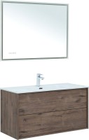 Тумба с раковиной Aquanet Lino 100 дуб веллингтон