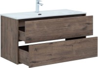 Тумба с раковиной Aquanet Lino 100 дуб веллингтон