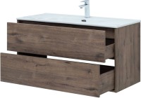 Тумба с раковиной Aquanet Lino 100 дуб веллингтон