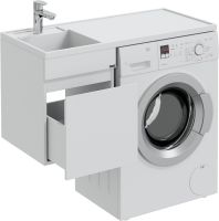 Тумба с раковиной СаНта Марс 38, L 1 ящик, подвесная, для стиральной машины