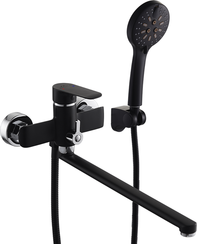 Смеситель с длинным изливом для ванны Fashun A2282-7 черный