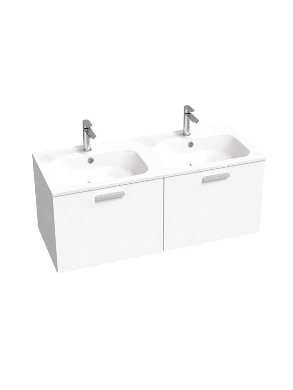 Тумба под раковину без столешницы Ravak Chrome II SD 120 глянцевая белая, ручки хром 152 мм