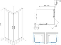 Душевой уголок Terminus Соренто 05 5ES90х90C 90х90, хром