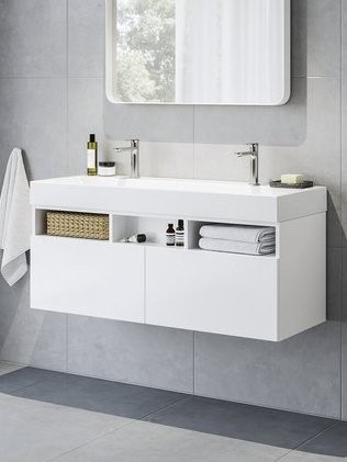 Тумба с раковиной Ravak Natural SD 120 глянцевая белая