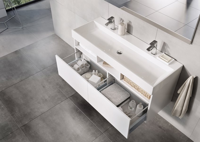 Тумба с раковиной Ravak Natural SD 120 глянцевая белая