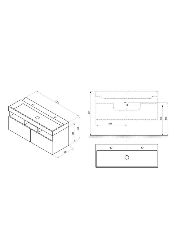 Тумба с раковиной Ravak Natural SD 120 глянцевая белая