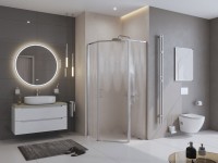 Душевой уголок BelBagno Uno UNO-195-P-1-90-CH-CR стекло рифленое