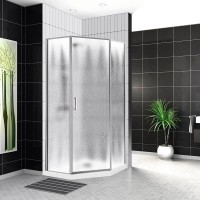 Душевой уголок BelBagno Uno UNO-195-P-1-90-CH-CR стекло рифленое
