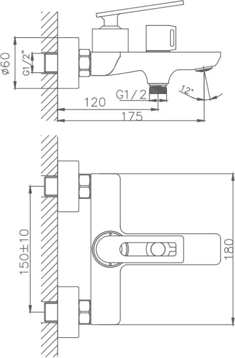 Смеситель для ванны с душем Haiba HB60589