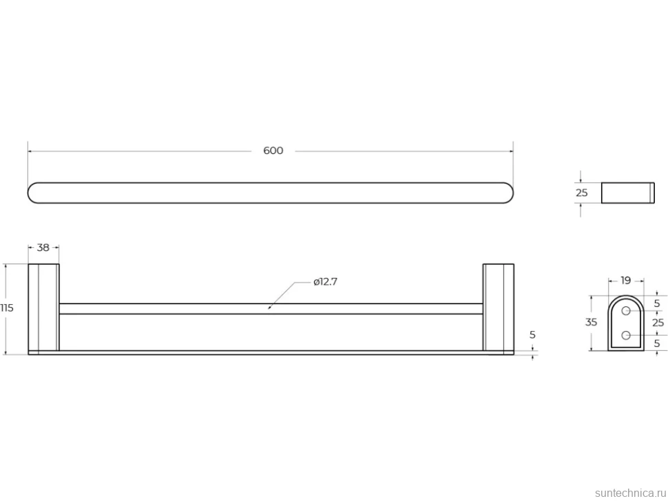 Полотенцедержатель Cezares Stylus THD-60-BORO брашированное золото