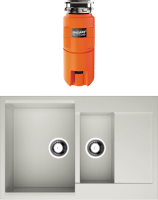 Комплект Мойка Omoikiri Daisen 78-2-PA пастила + Измельчитель Nagare slim 1250