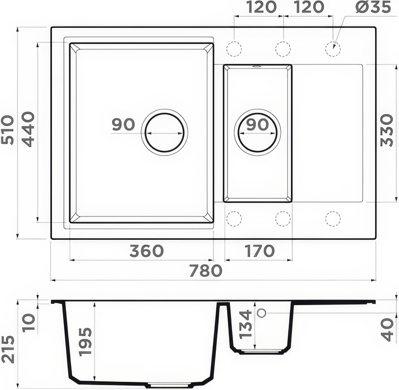 Комплект Мойка Omoikiri Daisen 78-2-PA пастила + Измельчитель Nagare slim 1250