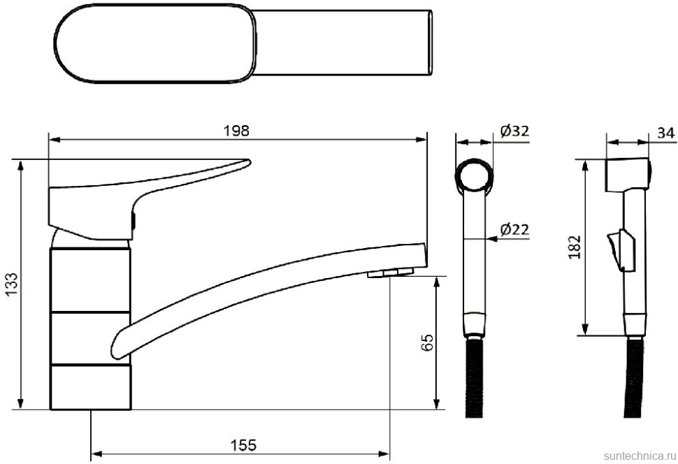 Комплект для раковины Damixa Galaxy DX7502300 с гигиеническим душем