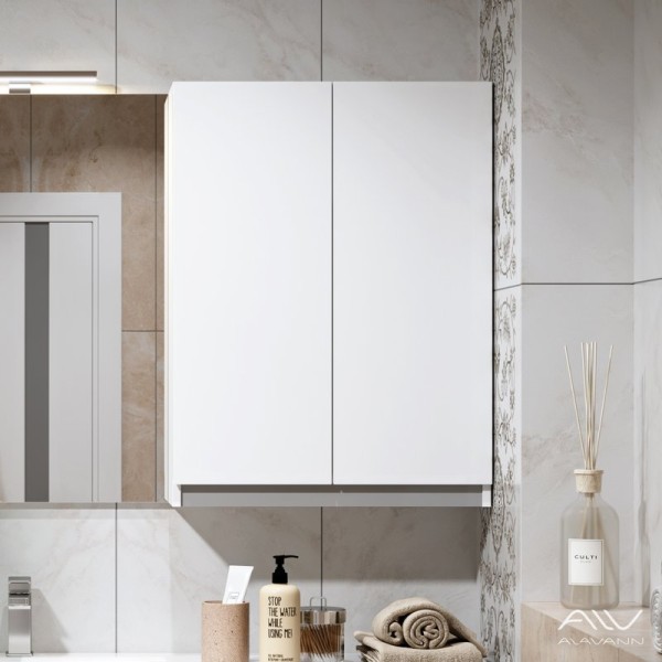 Шкаф в ванную Alavann Soft Silver 60 подвесной, белый