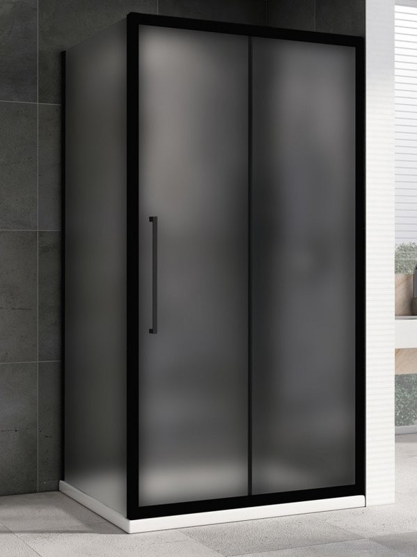 Душевой уголок Abber Schwarzer Diamant AG30130BMH-S80BM 130х80 см, профиль матовый черный, стекло матовое