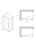 Душевой уголок Abber Schwarzer Diamant AG30130BMH-S80BM 130х80 см, профиль матовый черный, стекло матовое