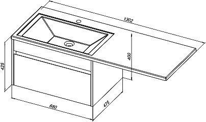 Мебель для ванной комнаты Aquanet Токио 68 1 ящик R