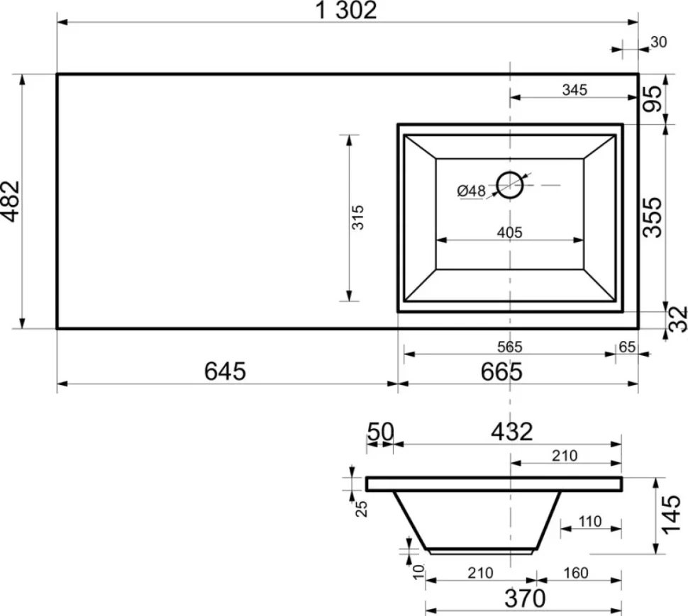 Мебель для ванной комнаты Aquanet Токио 68 1 ящик R