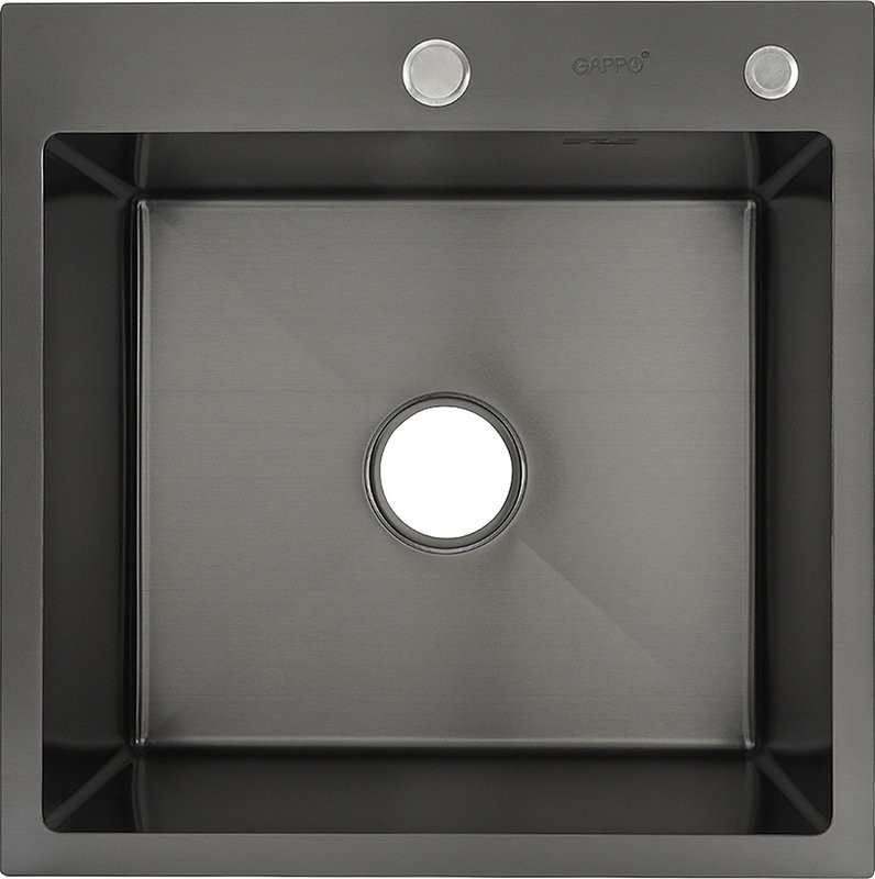 Мойка кухонная Gappo GS5050-6 с коландером, графит