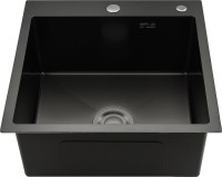 Мойка кухонная Gappo GS5050-6 с коландером, графит