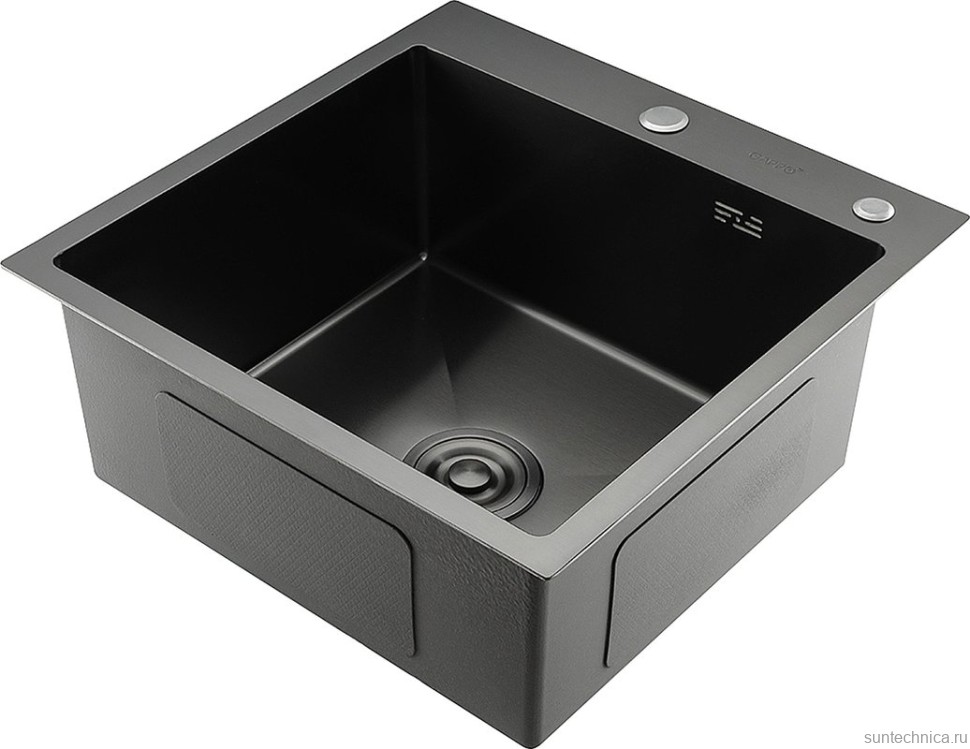 Мойка кухонная Gappo GS5050-6 с коландером, графит