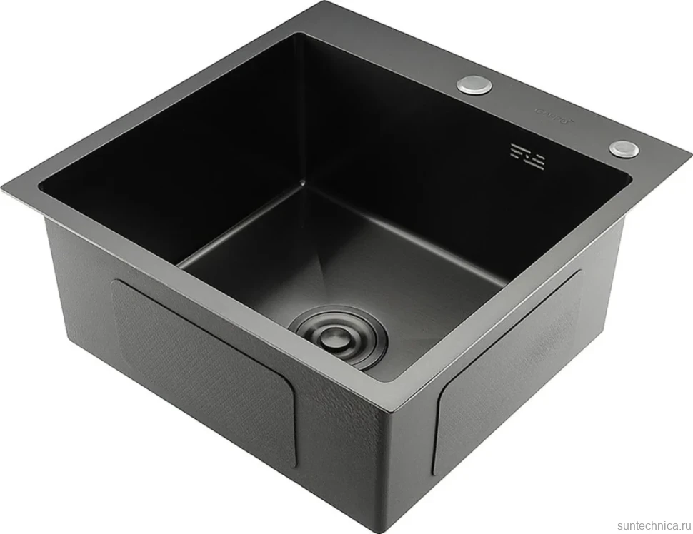 Мойка кухонная Gappo GS5050-6 с коландером, графит