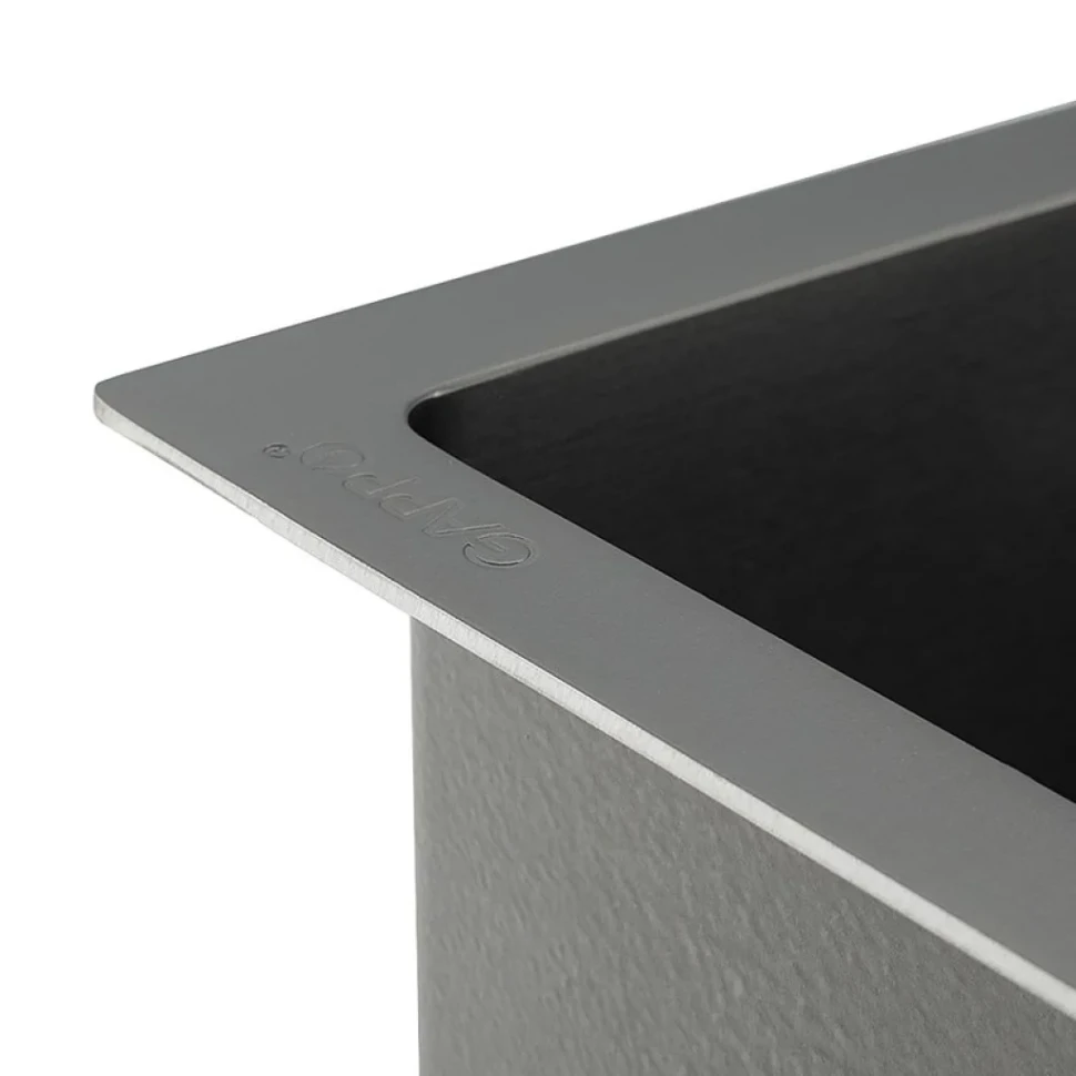 Мойка кухонная Gappo GS5050-6 с коландером, графит