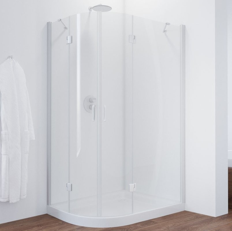 Душевой уголок Vegas Glass AFS-F 110*100 01 01 R профиль белый, стекло прозрачное