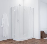 Душевой уголок Vegas Glass AFS-F 110*100 01 01 R профиль белый, стекло прозрачное